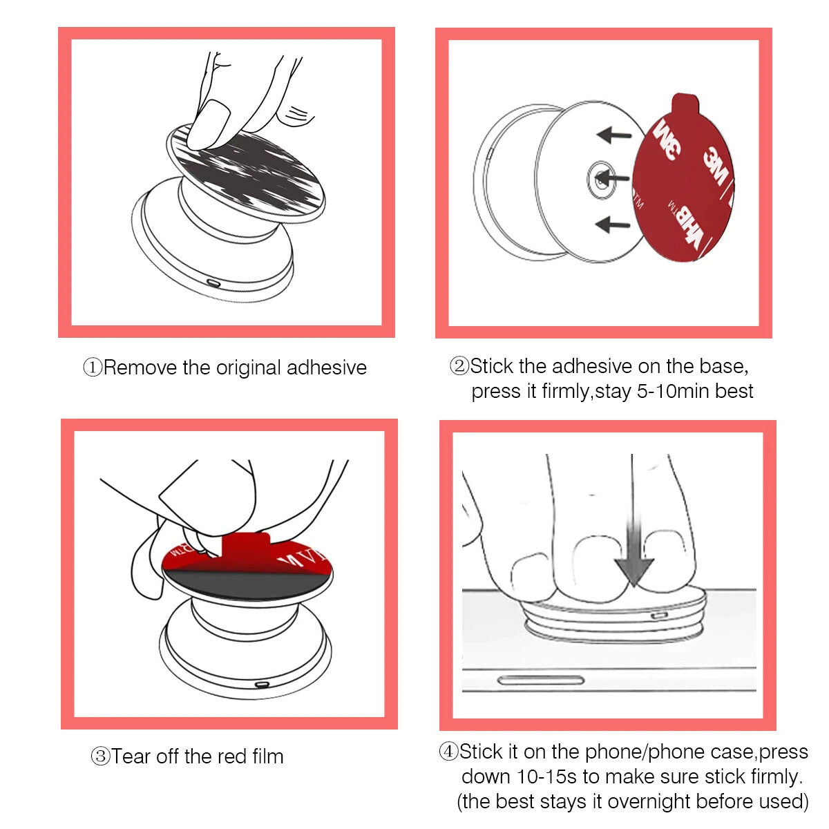 Magnetic Car Phone Holder Mount Plate Dashboard Dash Mobile 360 Black Stick Lot