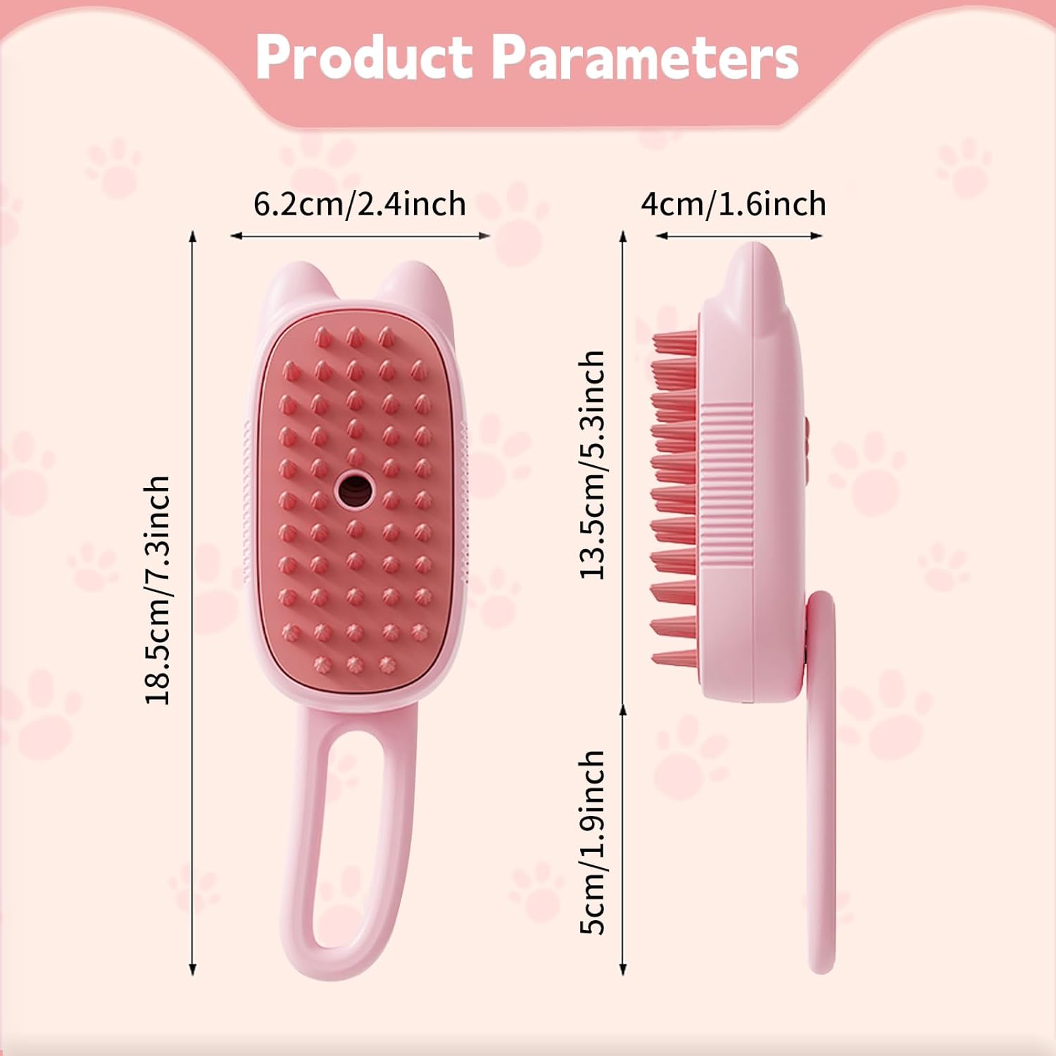 Innovative 3 In 1 Pet Steam Brush  Shedding Massage And Grooming In One Perfect For Dogs And Cats Short And Long Hair Static Flying Hair Remover And Water Sprayer