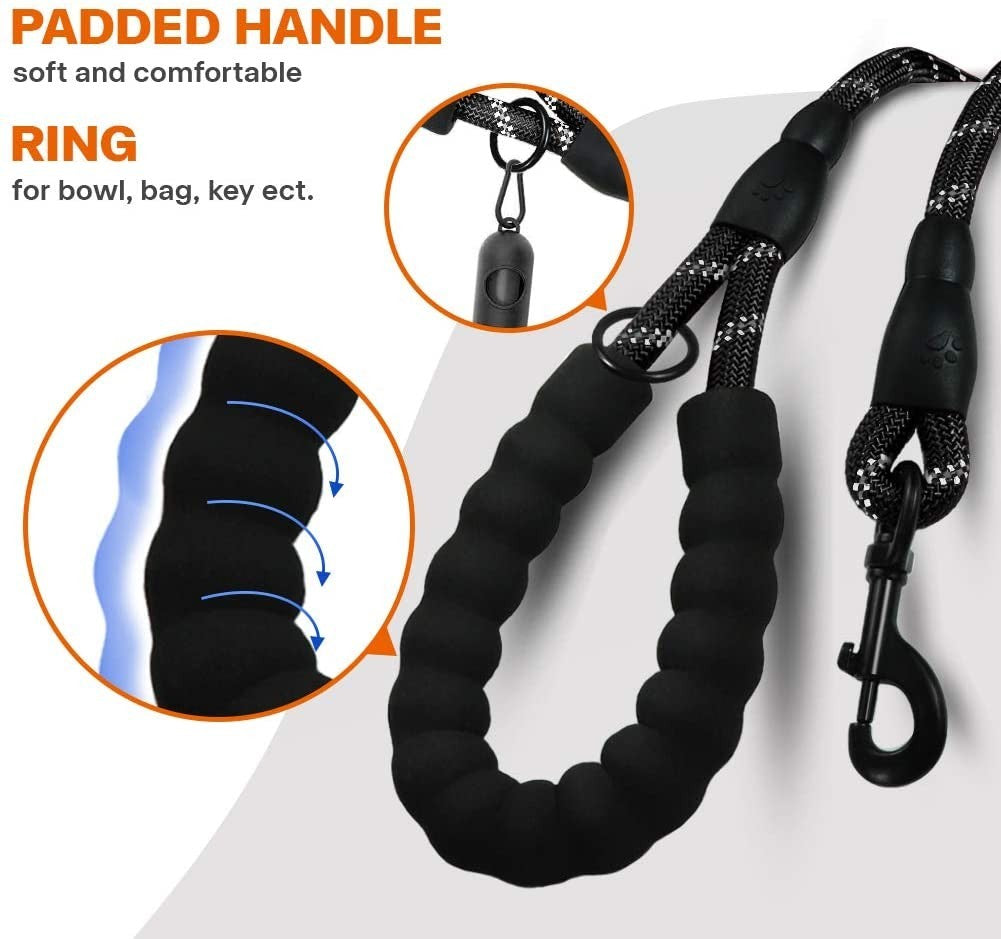 Extra Strong Reflective Rope Dog Lead with Foam Padded Handle Leash 5Ft 150Cm