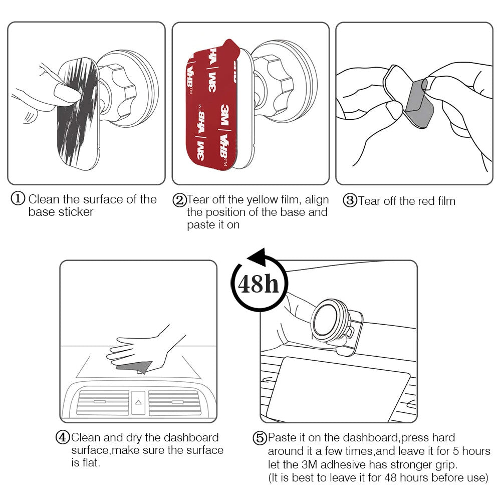 Magnetic Car Phone Holder Mount Plate Dashboard Dash Mobile 360 Black Stick Lot