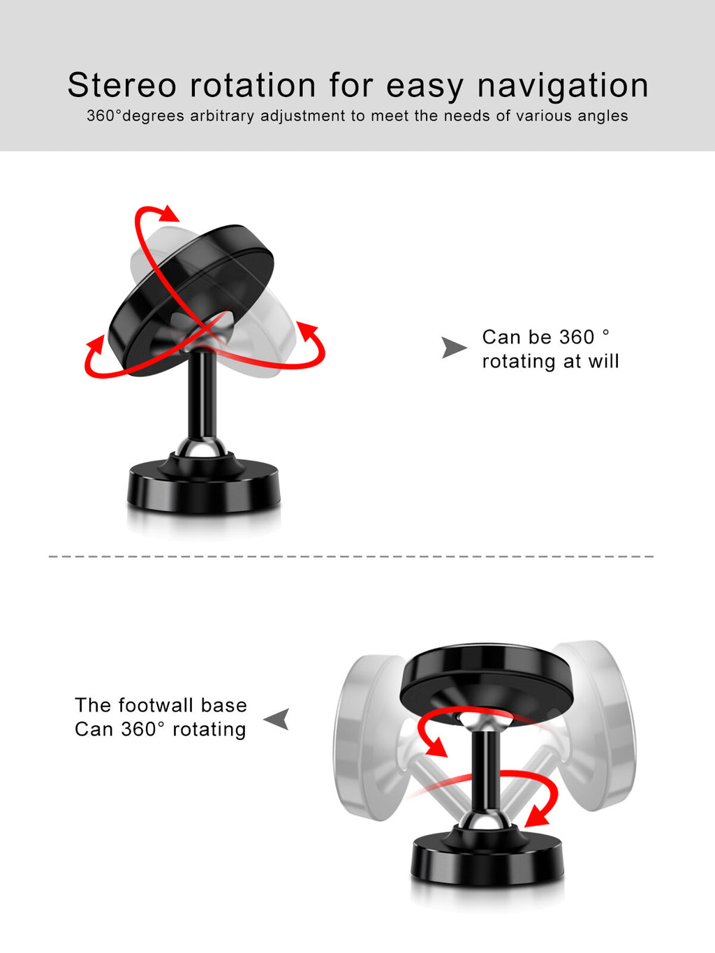 Magnetic Car Phone Holder Mount Plate Dashboard Dash Mobile 360 Black Stick Lot