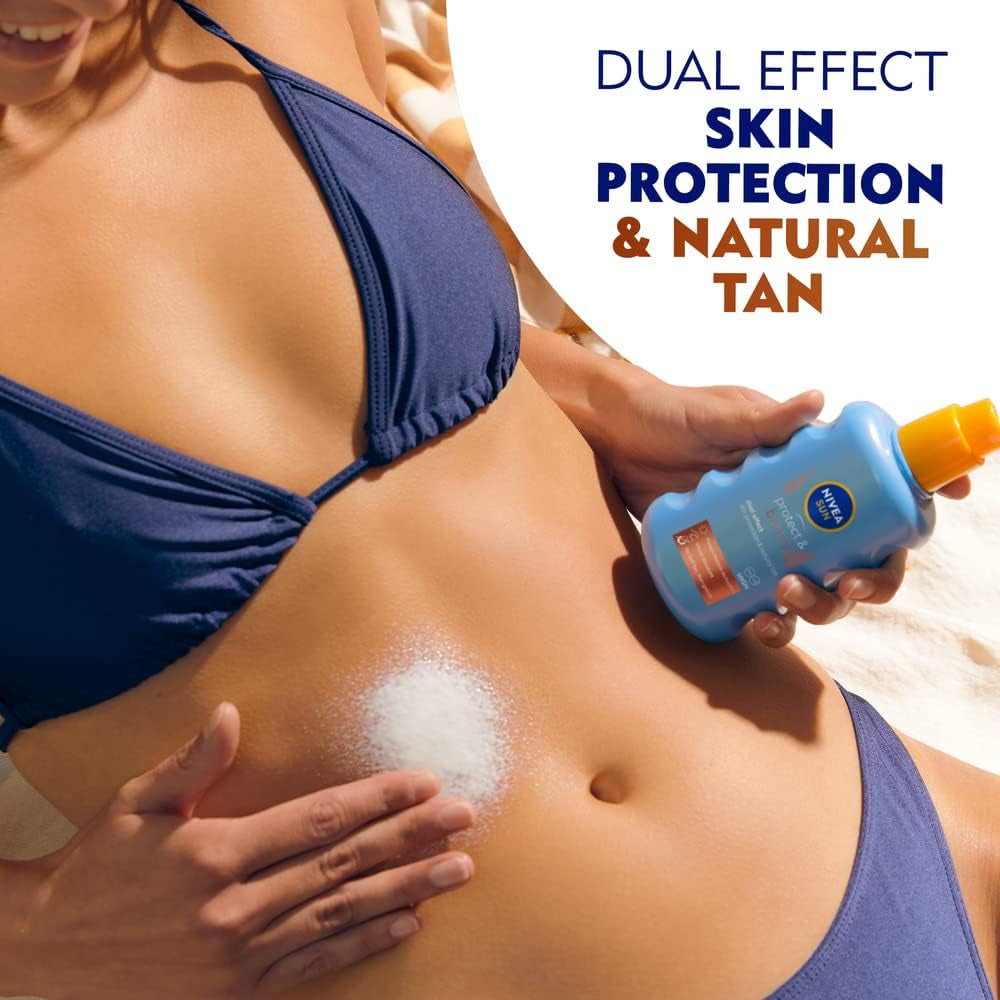Protect & Bronze Sun Spray (200 Ml), Bronzing Tanning Lotion Spray with SPF30, Advanced Suncream Protection, Natural Pro-Melanin Extract (Packing May Vary)