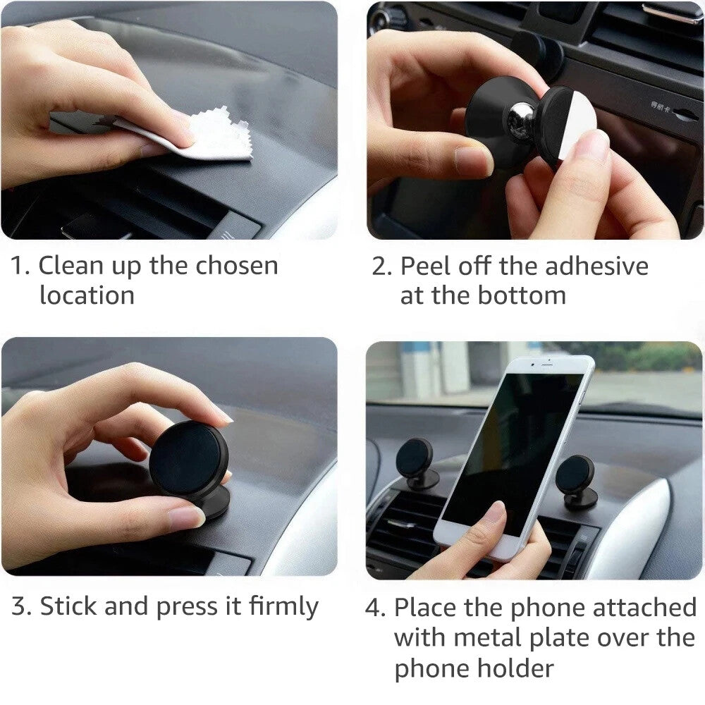 Magnetic Car Phone Holder Mount Plate Dashboard Dash Mobile 360 Black Stick Lot