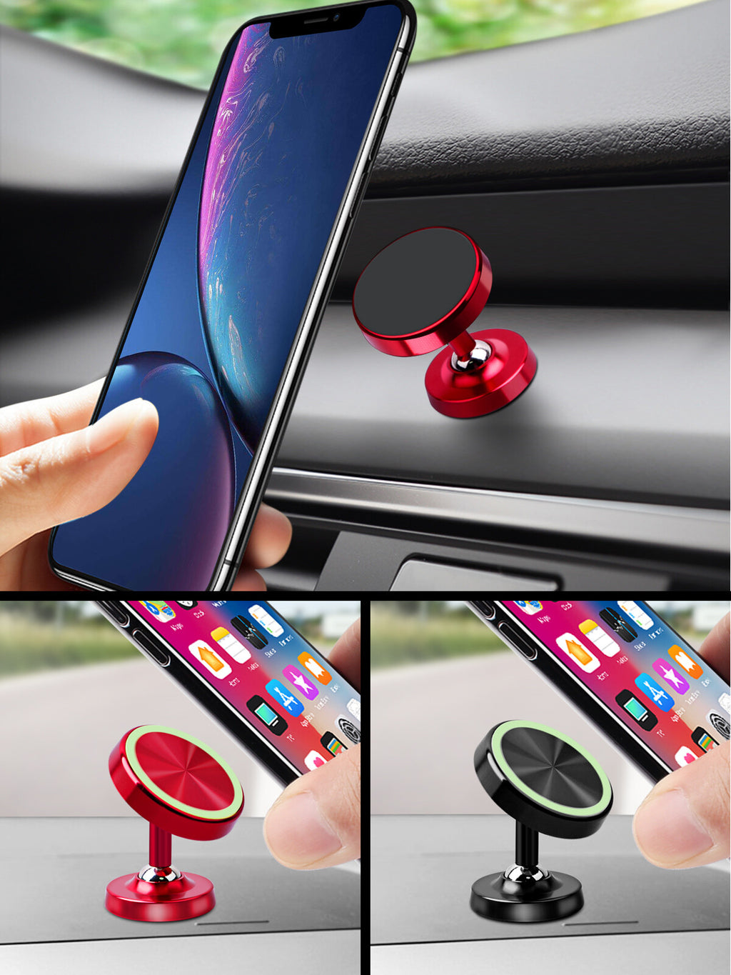Magnetic Car Phone Holder Mount Plate Dashboard Dash Mobile 360 Black Stick Lot