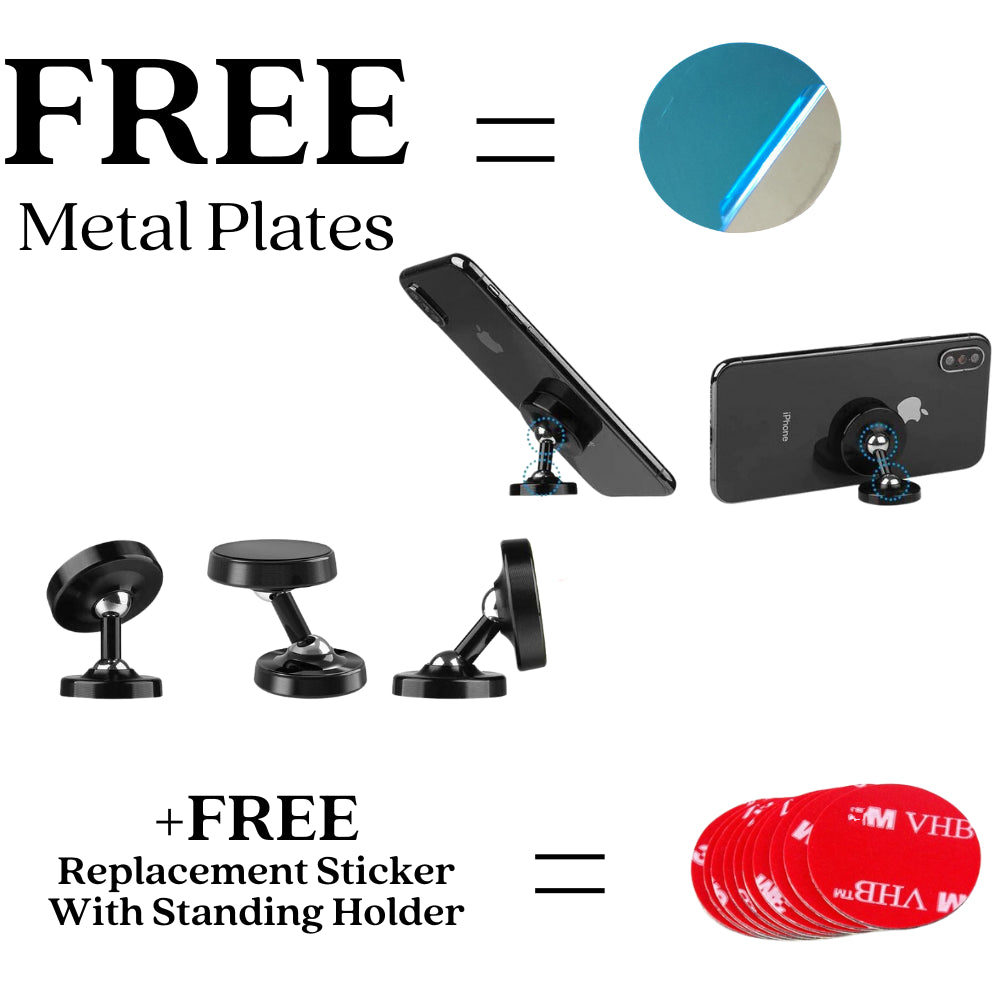 Magnetic Car Phone Holder Mount Plate Dashboard Dash Mobile 360 Black Stick Lot