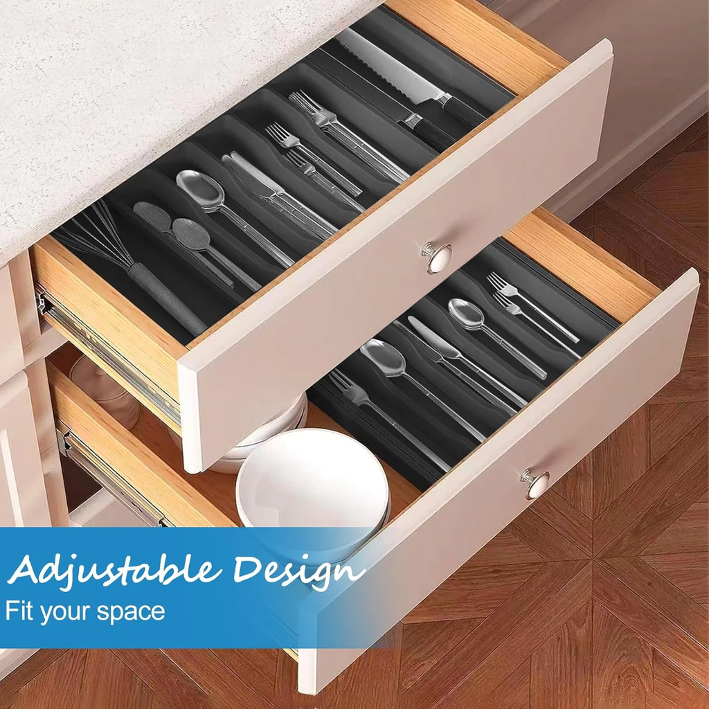 Expandable Plastic Cutlery Tray - Kitchen Drawer Organiser