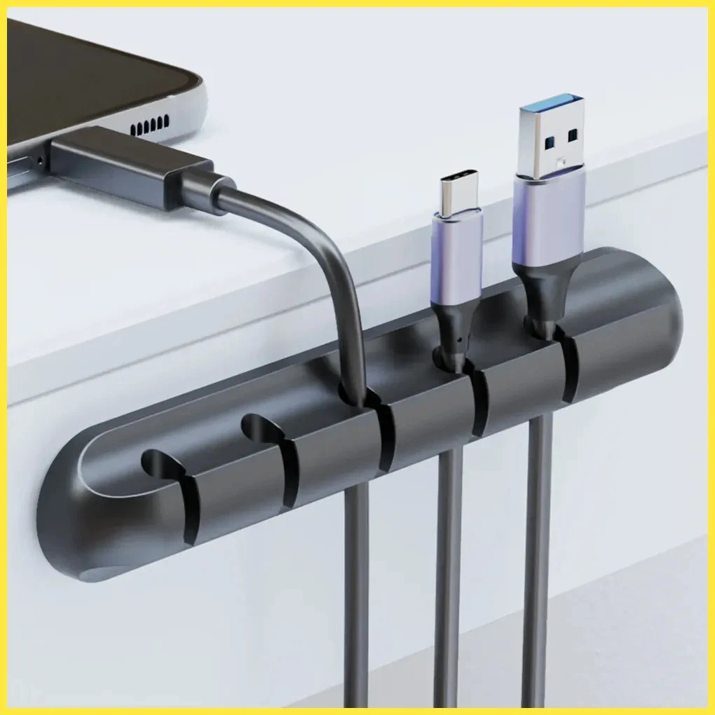Cable Holder Ties Management Clips Tidy Lead Desk Charger Wire USB Organizer UK